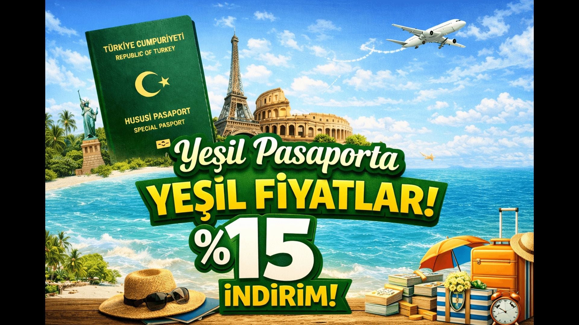 Yeşil Pasaportulara Özel % 15 İndirim
